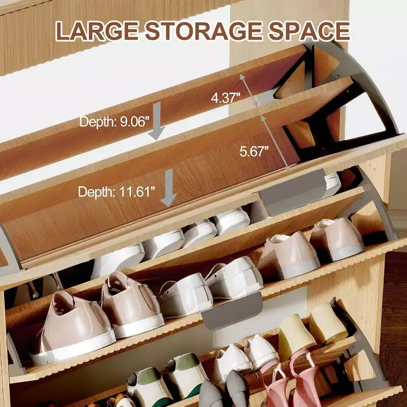 Meuble de Rangement pour Chaussures Étroit avec 3 Tiroirs Basculants, Organisateur de Chaussures Fûté et Mince