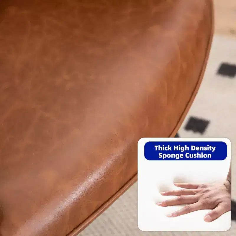Chaise de bureau blanche en cuir reconstitué à dossier haut, pieds en métal