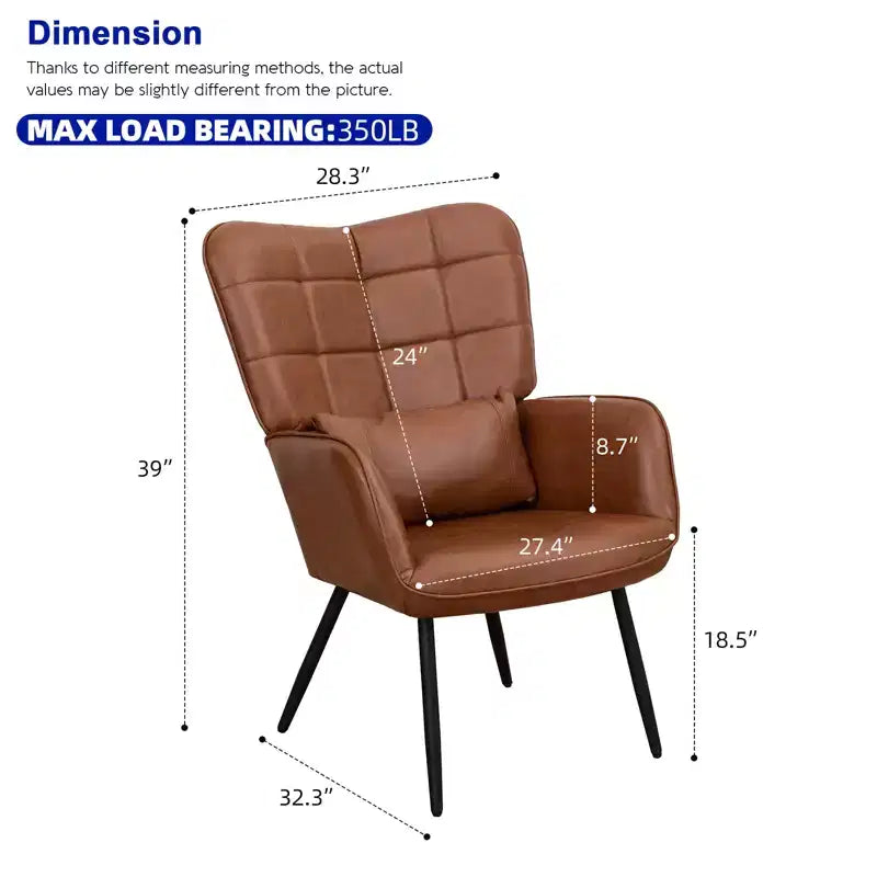 Chaise de bureau blanche en cuir reconstitué à dossier haut, pieds en métal