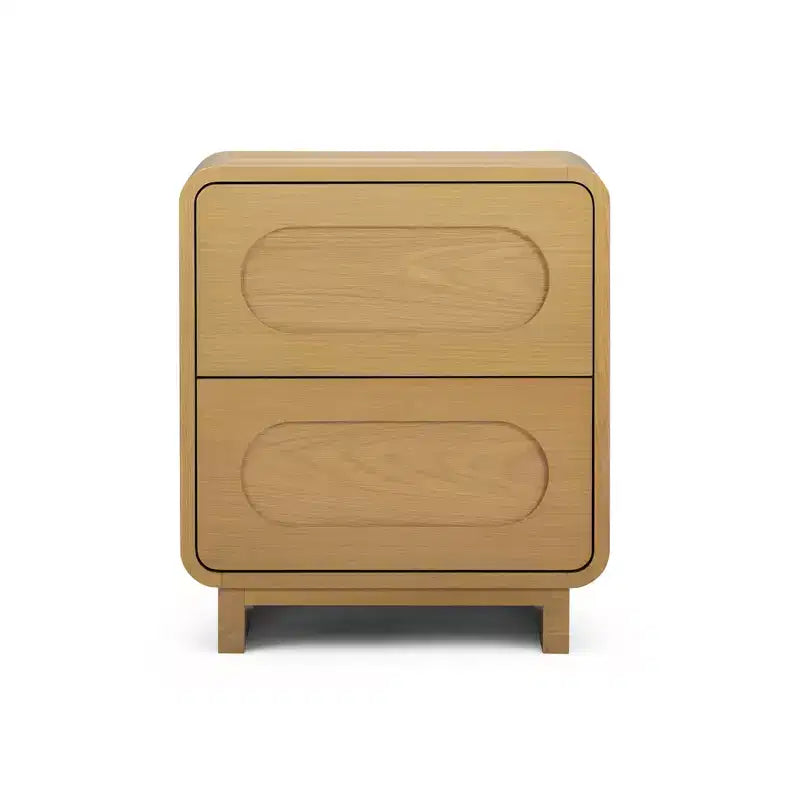 Table de chevet moderne en bois à 2 tiroirs avec ouverture par pression