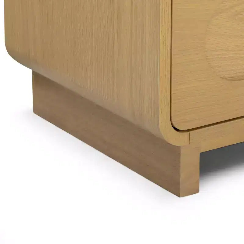 Table de chevet moderne en bois à 2 tiroirs avec ouverture par pression