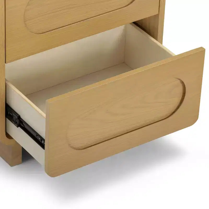 Table de chevet moderne en bois à 2 tiroirs avec ouverture par pression