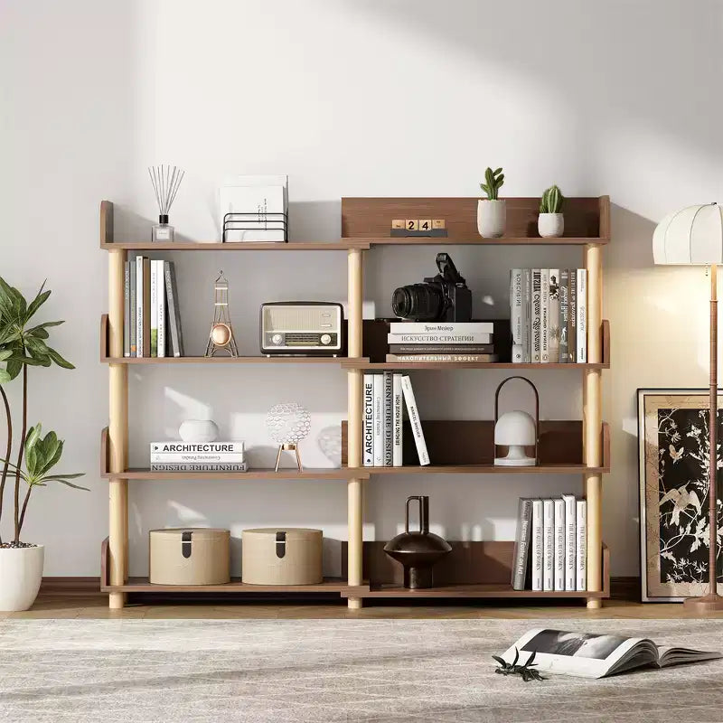 Bibliothèques rétractables rotatives, Étagère d'angle en bois