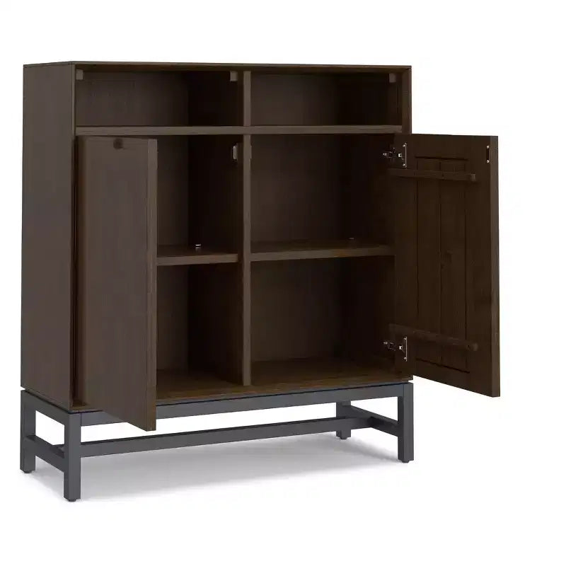 Meuble de rangement pour entrée en bois massif, style industriel moderne