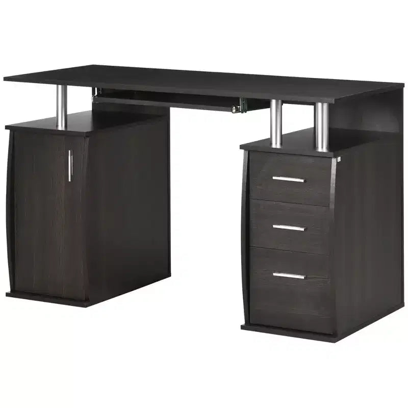 Bureau d'ordinateur avec plateau coulissant pour clavier Table de travail pour bureau à domicile