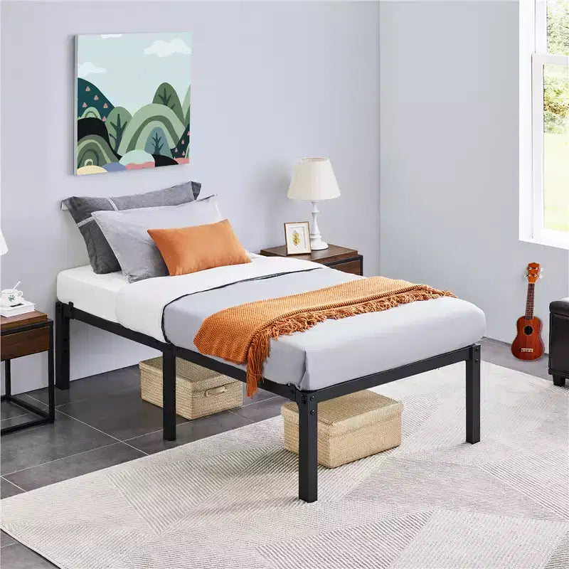 Yaheetech Metal Platform Bed Frame with Heavy Duty Steel Slat Support